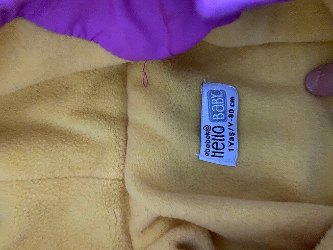 E bebek mont 1 yaş mont mor az kullanılmış - Görsel 2