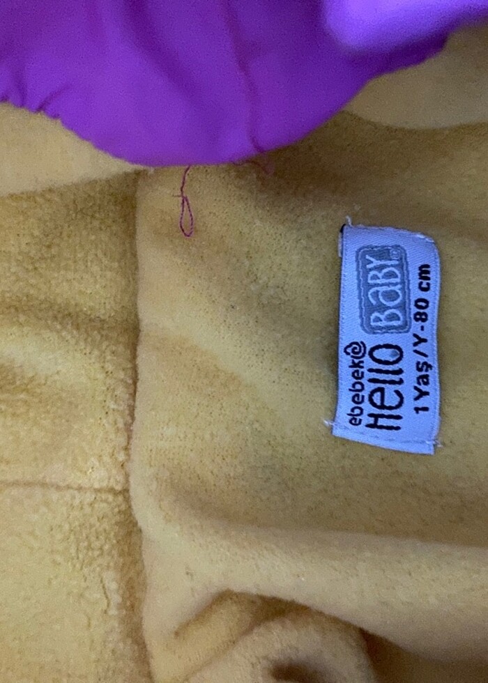 E bebek mont 1 yaş mont mor az kullanılmış - Görsel 2