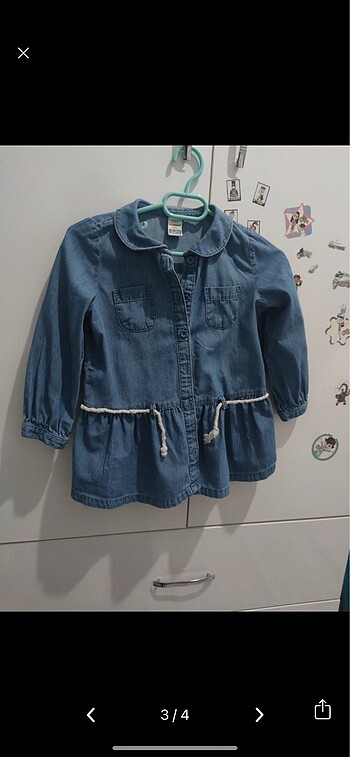 1,5 Yaş Beden Bebek kot elbise bebek jean elbise . Çok tatlı şık temiz LCW 18