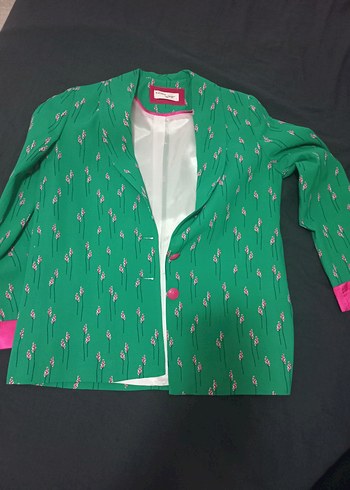 Yeşil Desenli Kadın Blazer