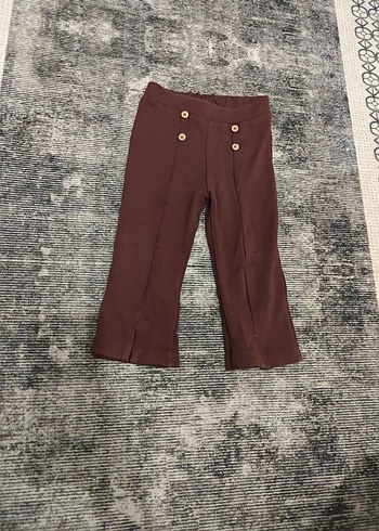 Kız Çocuk Kahverengi Süet Düğmeli Pantolon