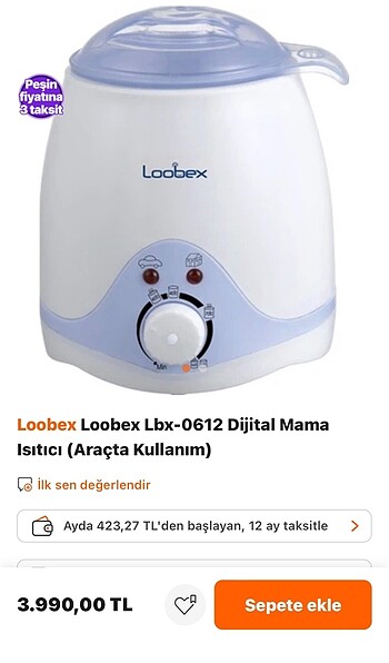 Diğer Loobex lbx 0612 dijital mama ısıtıcı