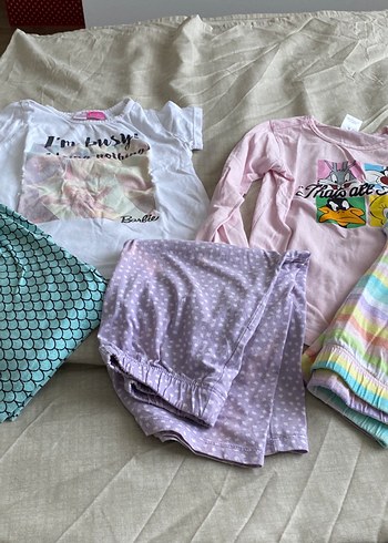 Kız Çocuk Pembe Kısa Kollu Pamuklu Pijama Takımı