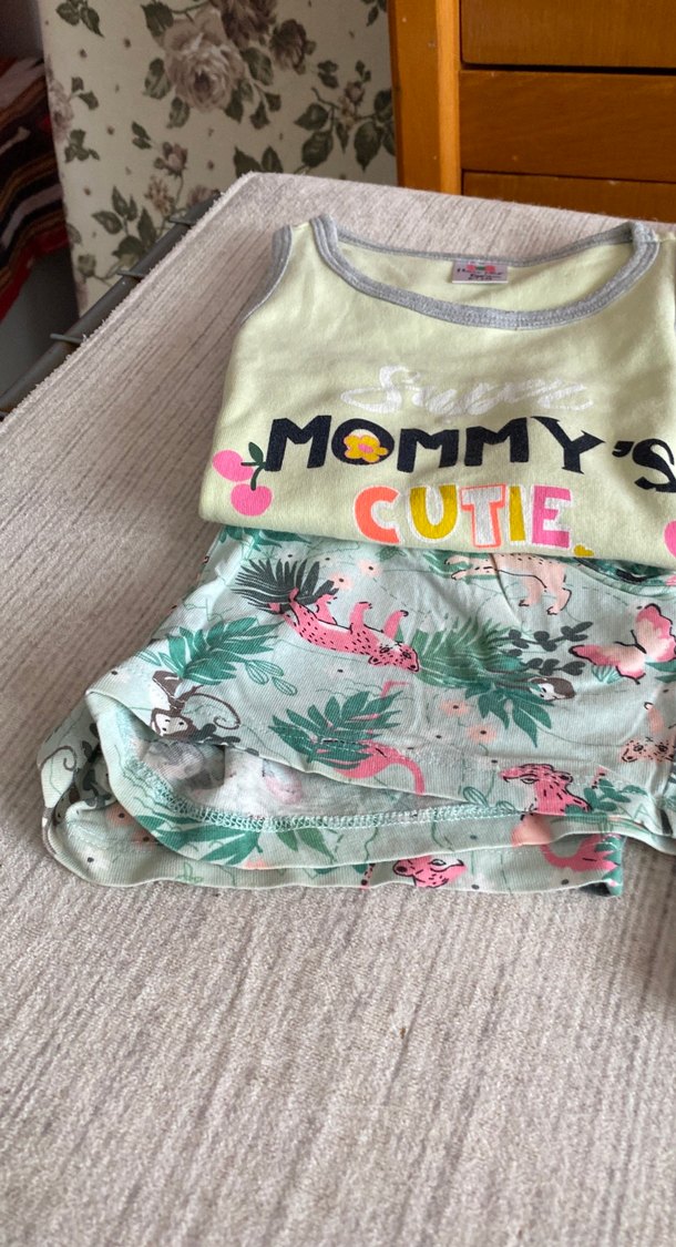 Kız Çocuk Çok Renkli Pamuklu Baskılı Atlet - Görsel 3