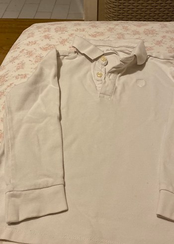 Erkek Beyaz Pamuklu Uzun Kollu Polo Tişört