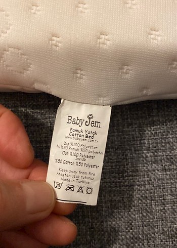 Bej Renkli Düz Yatak bebek yatağı viskon  pamuk kumaştır - Görsel 5