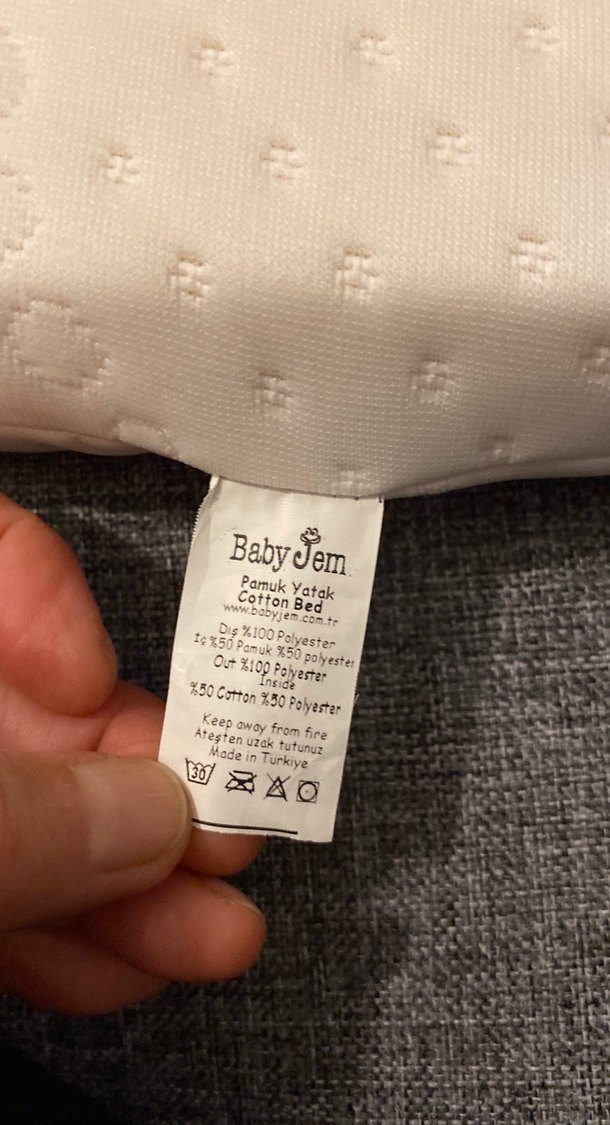 Bej Renkli Düz Yatak bebek yatağı viskon  pamuk kumaştır - Görsel 5