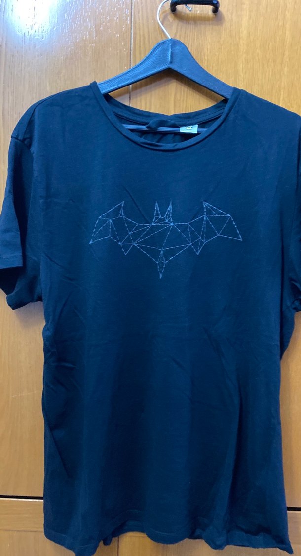 Erkek XL beden Geometrik Baskılı siyah Tişört - Görsel 2