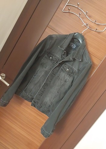 LCW Gri Kadın Denim Ceket Düğmeli Uzun Kollu