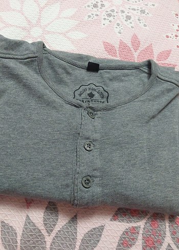 Gri Erkek Uzun Kollu Düğmeli Pijama Üst - Görsel 2