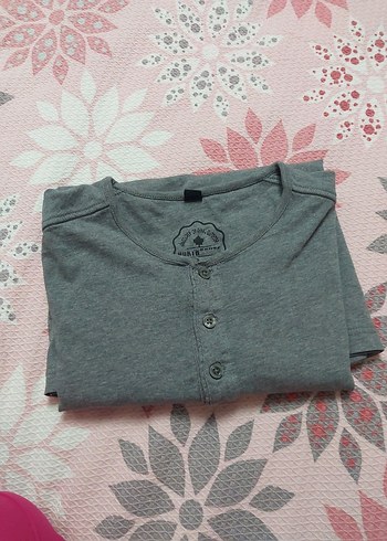 Gri Erkek Uzun Kollu Düğmeli Pijama Üst - Görsel 4