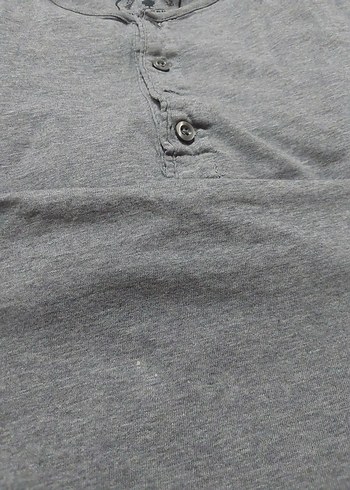 Gri Erkek Uzun Kollu Düğmeli Pijama Üst - Görsel 3