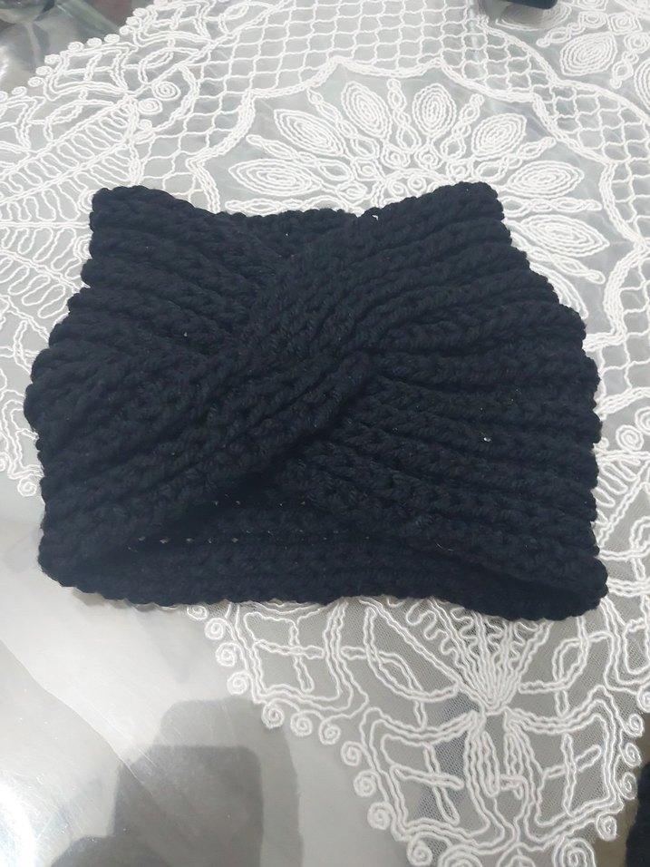 Siyah Örgü Kadın Bere ve Boyunluk - Görsel 2