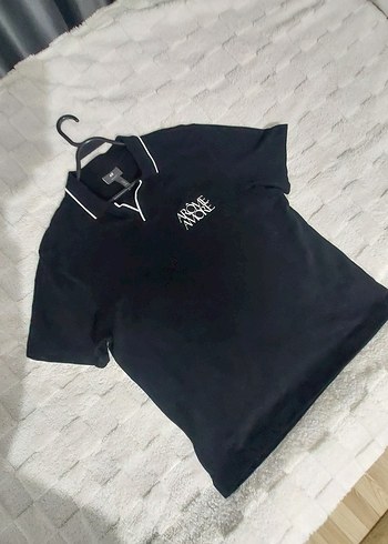 H&M Siyah Erkek Polo Yaka Tişört - Görsel 16