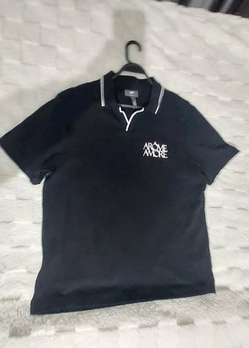 H&M Siyah Erkek Polo Yaka Tişört - Görsel 14