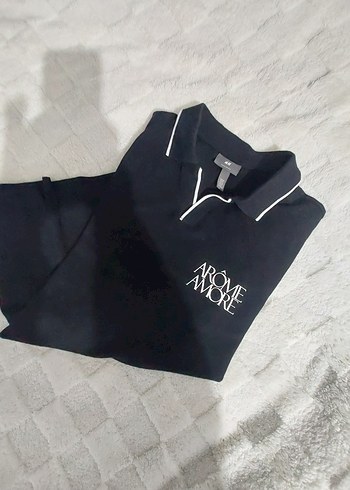 H&M Siyah Erkek Polo Yaka Tişört - Görsel 9