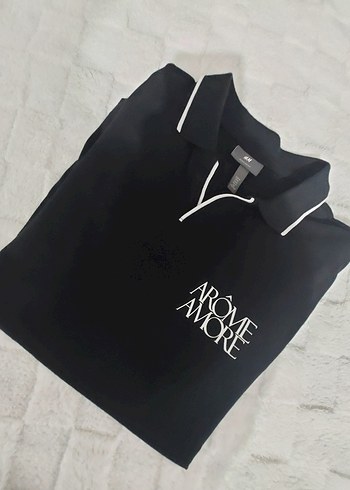 H&M Siyah Erkek Polo Yaka Tişört - Görsel 10