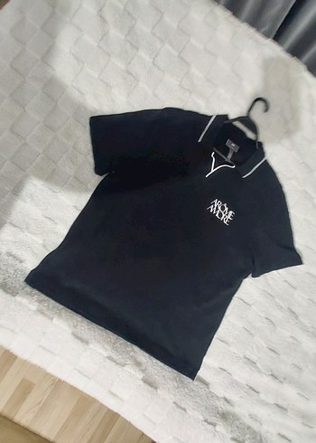 H&M Siyah Erkek Polo Yaka Tişört - Görsel 5
