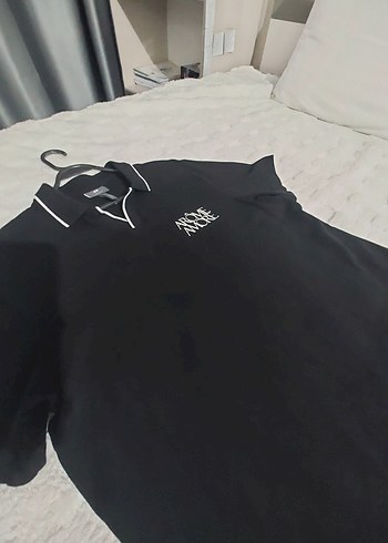 H&M Siyah Erkek Polo Yaka Tişört - Görsel 19