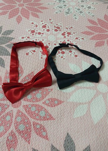 Çocuk Papyonu Kırmızı Siyah Gri - Görsel 7