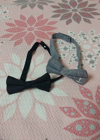 Çocuk Papyonu Kırmızı Siyah Gri - Görsel 6