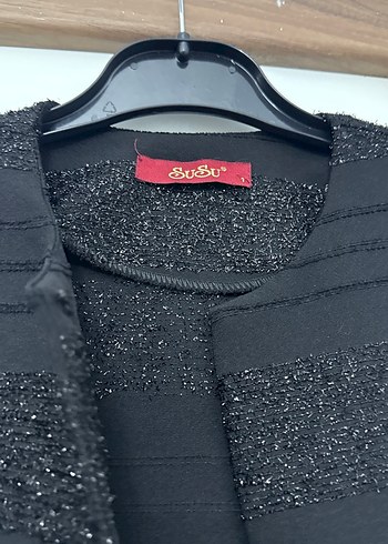 Uzun Siyah Kadın Ofis Kabanı - Görsel 3