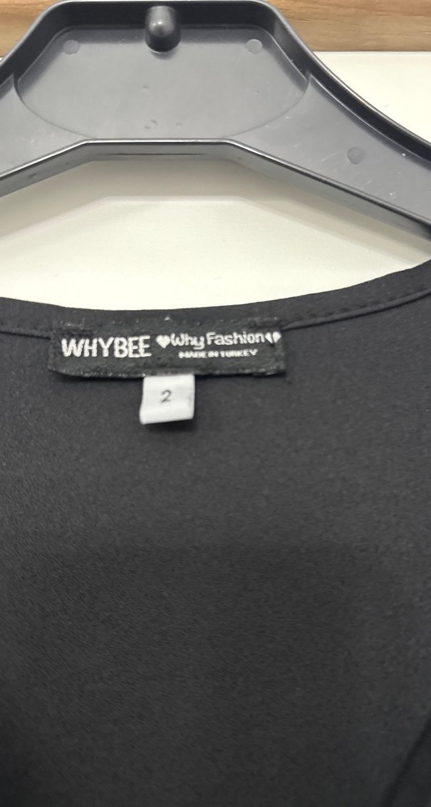 Önü Desenli Drapeli Siyah Uzun Elbise - Görsel 3