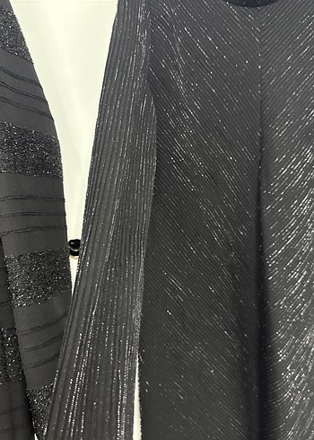 Siyah Uzun Kollu Siyah Elbise - Görsel 5