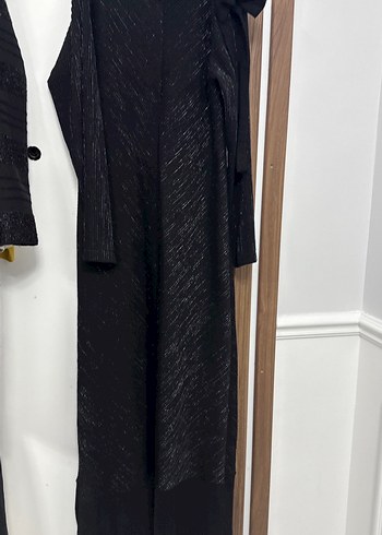 Siyah Uzun Kollu Siyah Elbise - Görsel 3
