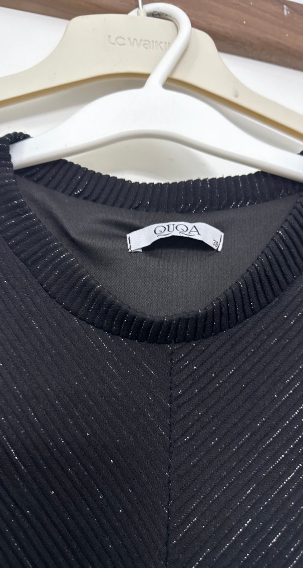 Siyah Uzun Kollu Siyah Elbise - Görsel 4