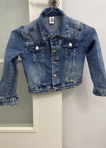 Kız Çocuk Parlak Mavi Denim Ceket - Görsel 3