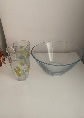 Lavdan büyük kase ve 2 adet kulplu bardak - Görsel 3