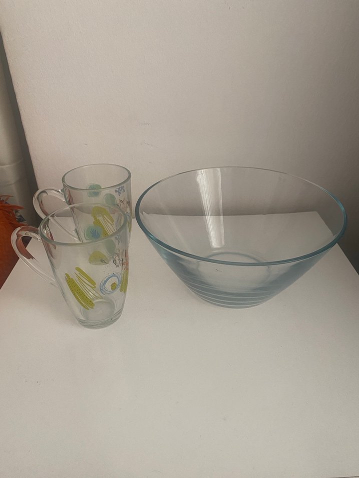 Lavdan büyük kase ve 2 adet kulplu bardak - Görsel 3