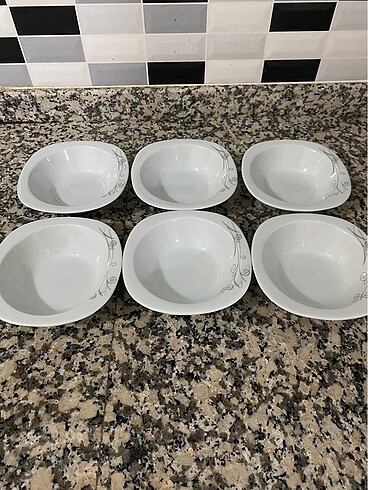 Kütahya porselenden 6 lı kase takımı