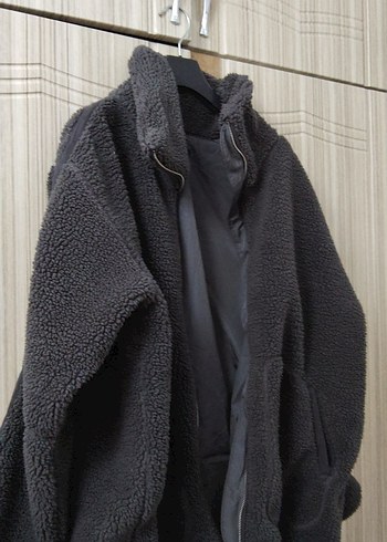 Gri Yumuşak Dokulu Fermuarlı Kadın Ceket MADMEXT - Görsel 3