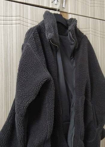 Gri Yumuşak Dokulu Fermuarlı Kadın Ceket MADMEXT - Görsel 2