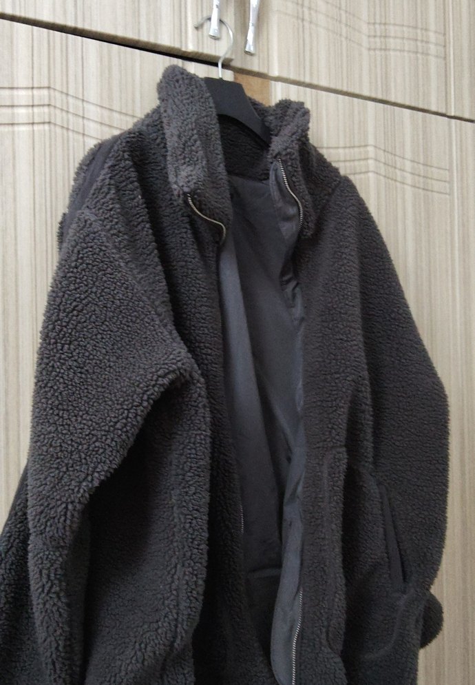 Gri Yumuşak Dokulu Fermuarlı Kadın Ceket MADMEXT - Görsel 3