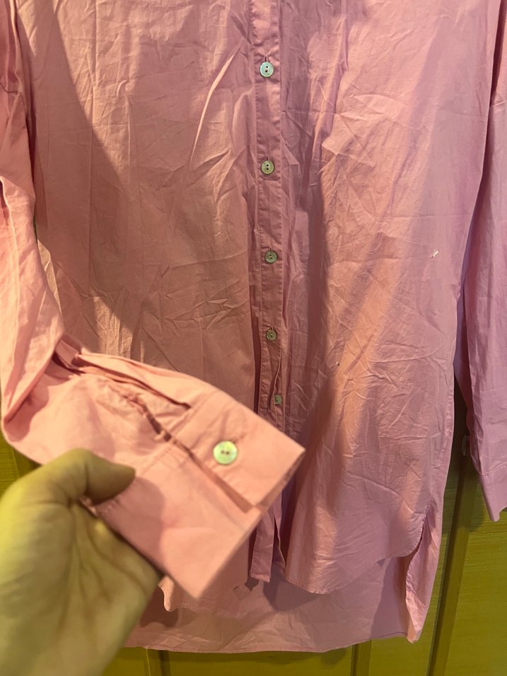 Pembe Uzun Kollu Düğmeli Gömlek - Görsel 4