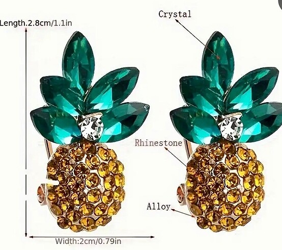 Beden Ananas küpe