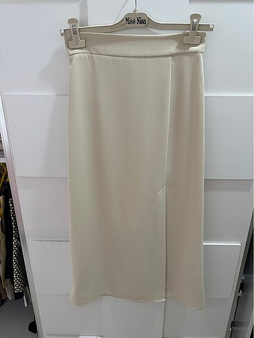 Zara ekru midi boy etek