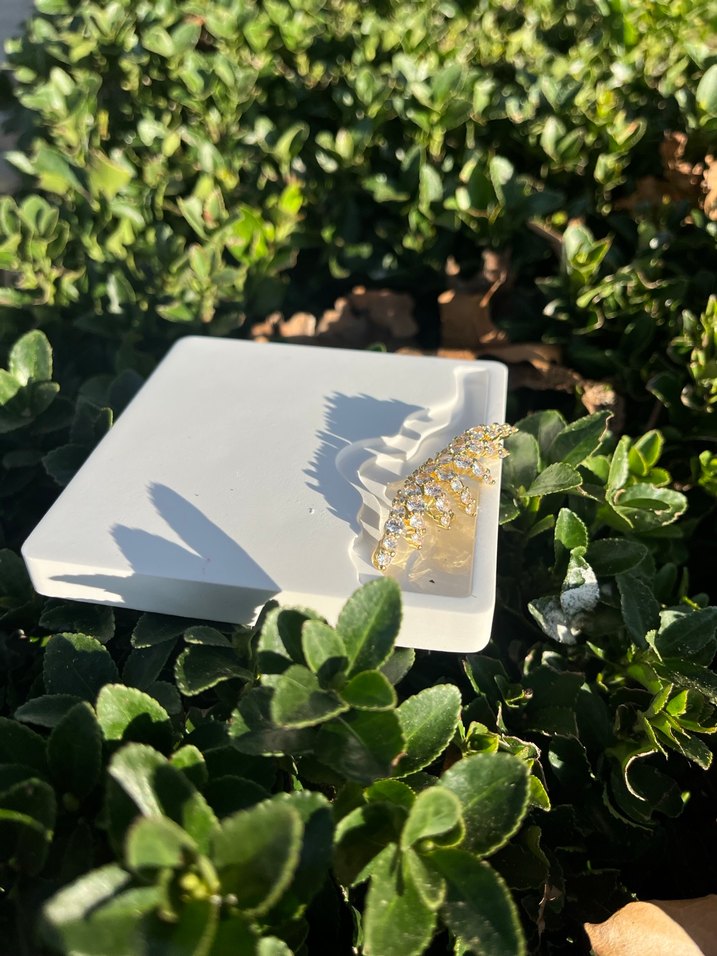 Altın Renkli Vip Zirgon Taş Kıkırdak - Görsel 2