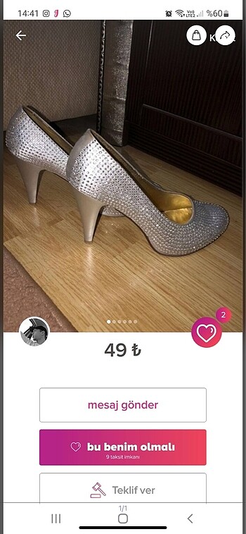 40 Beden 6 adet topuklu ayakkabı