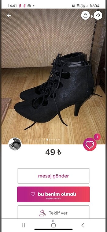 40 Beden siyah Renk 6 adet topuklu ayakkabı