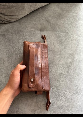 TABA RENGİ GERÇEK DERİ EL ÖANTASI - Görsel 5