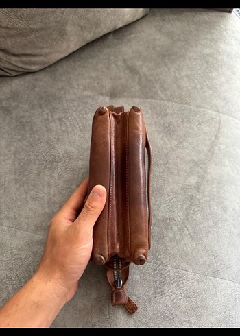 TABA RENGİ GERÇEK DERİ EL ÖANTASI - Görsel 4