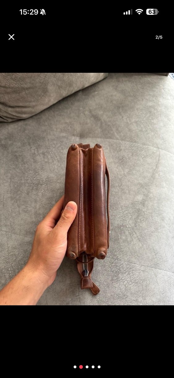 TABA RENGİ GERÇEK DERİ EL ÖANTASI - Görsel 4