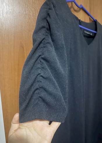s Beden siyah Renk Mavi Denim Midi Hamile Ceketi Fermuarlı