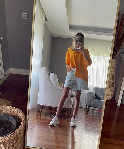 Oversize keten gömlek