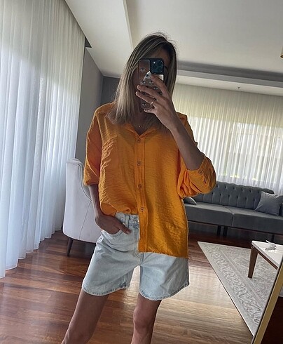 Diğer Oversize keten gömlek