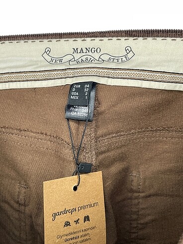 34 Beden kahverengi Renk Mango Jean / Kot %70 İndirimli.